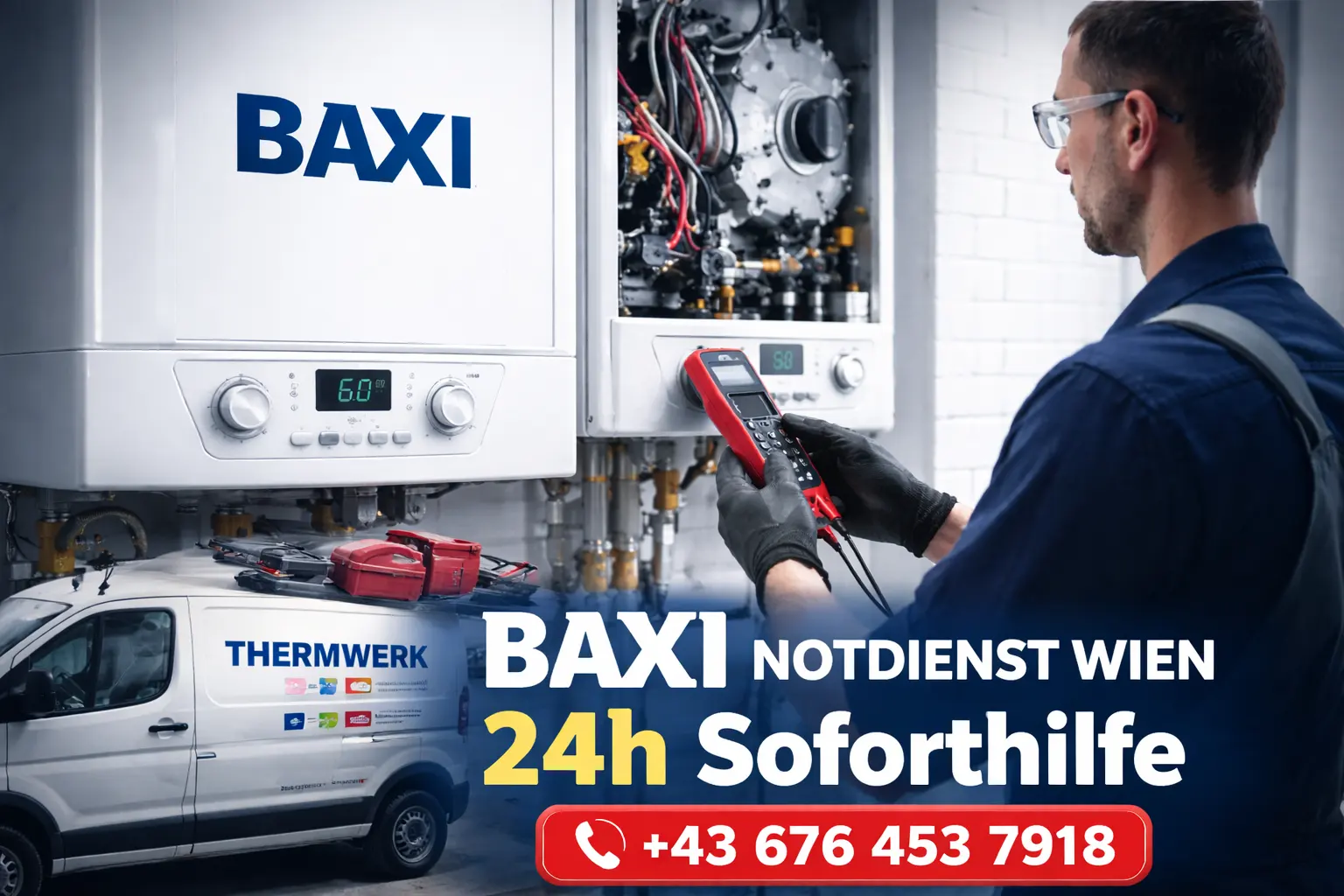 Baxi Notdienst Wien Techniker repariert Gastherme