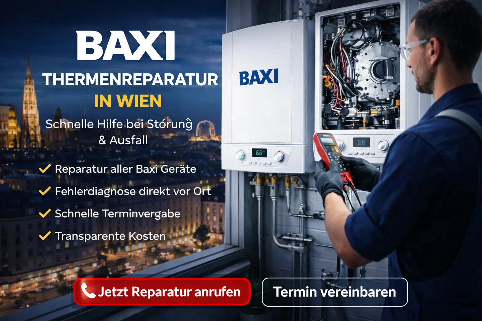Baxi Thermenreparatur in Wien durch Techniker