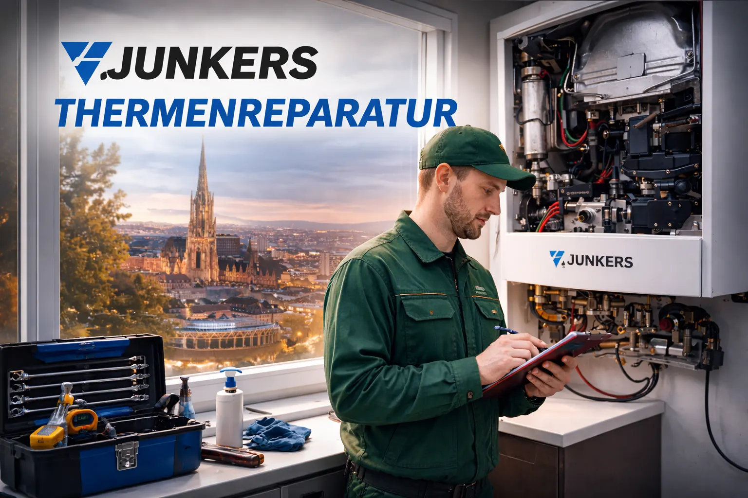 Junkers Thermenreparatur in Wien durch Techniker