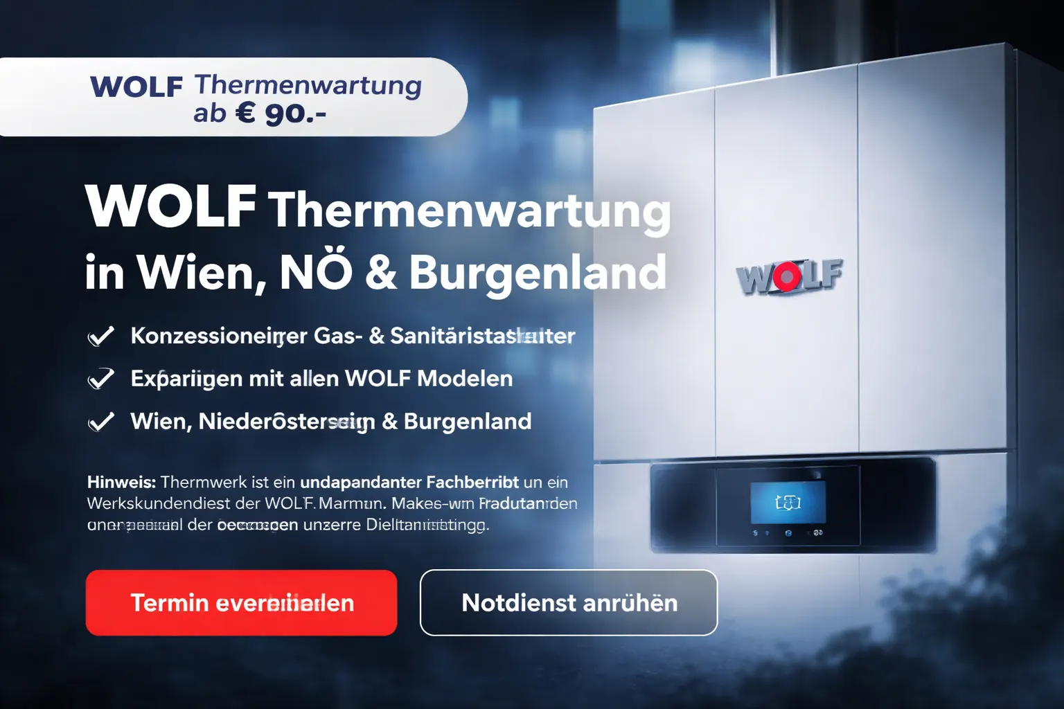 WOLF Thermenwartung durch Thermwerk